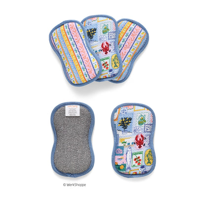 Mediterranean Summer Microfiber Scrubbie Set