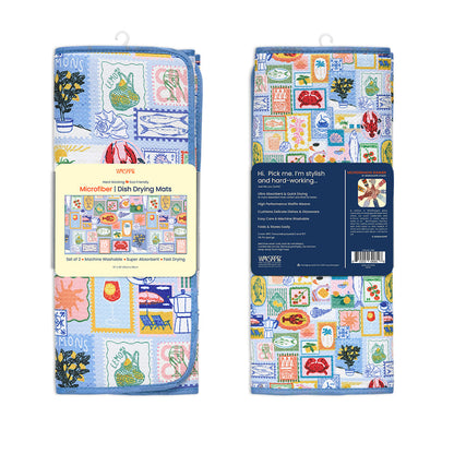 Mediterranean Summer Microfiber Dish Mat