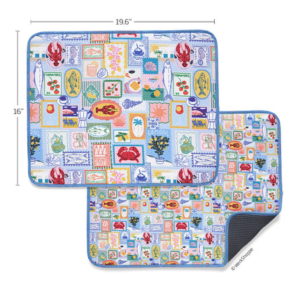 Mediterranean Summer Microfiber Dish Mat
