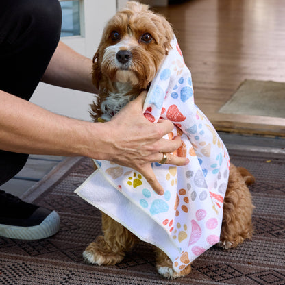 Paw Prints Pet Drying Microfiber Towel