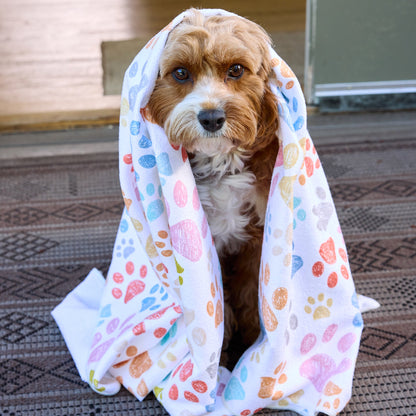 Paw Prints Pet Drying Microfiber Towel