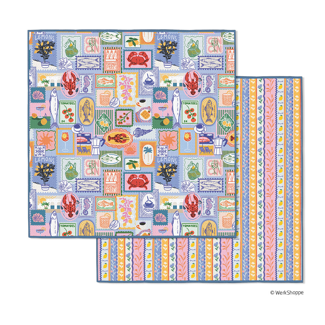 Mediterranean Summer Microfiber Dishcloths