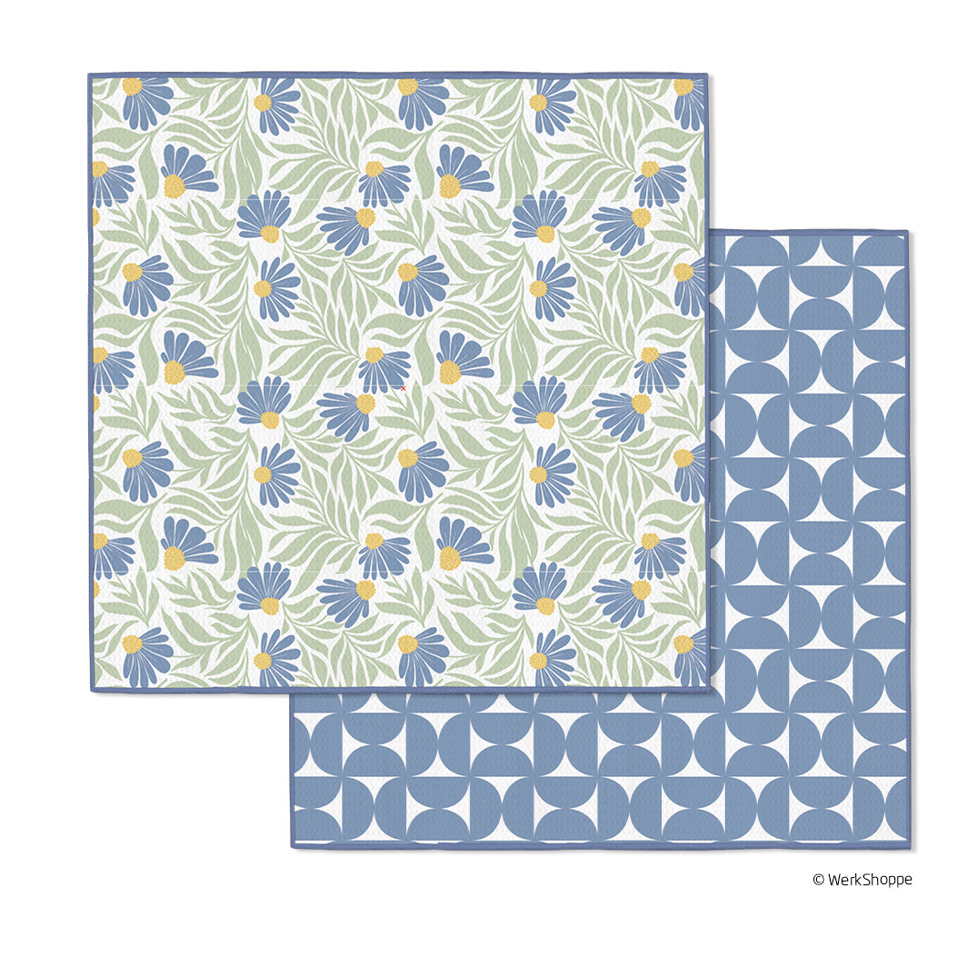 Blue Coneflower Microfiber Dishcloths