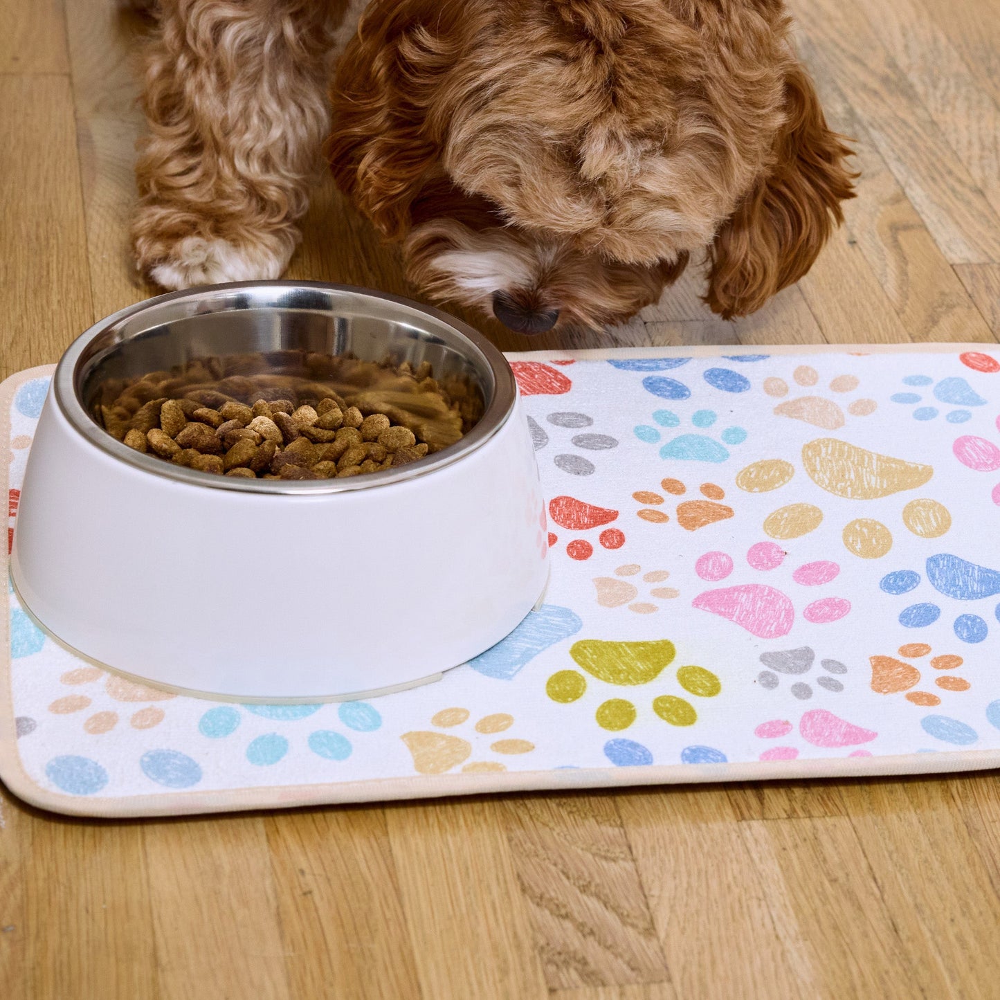 Paw Prints Pet Bowl Mat