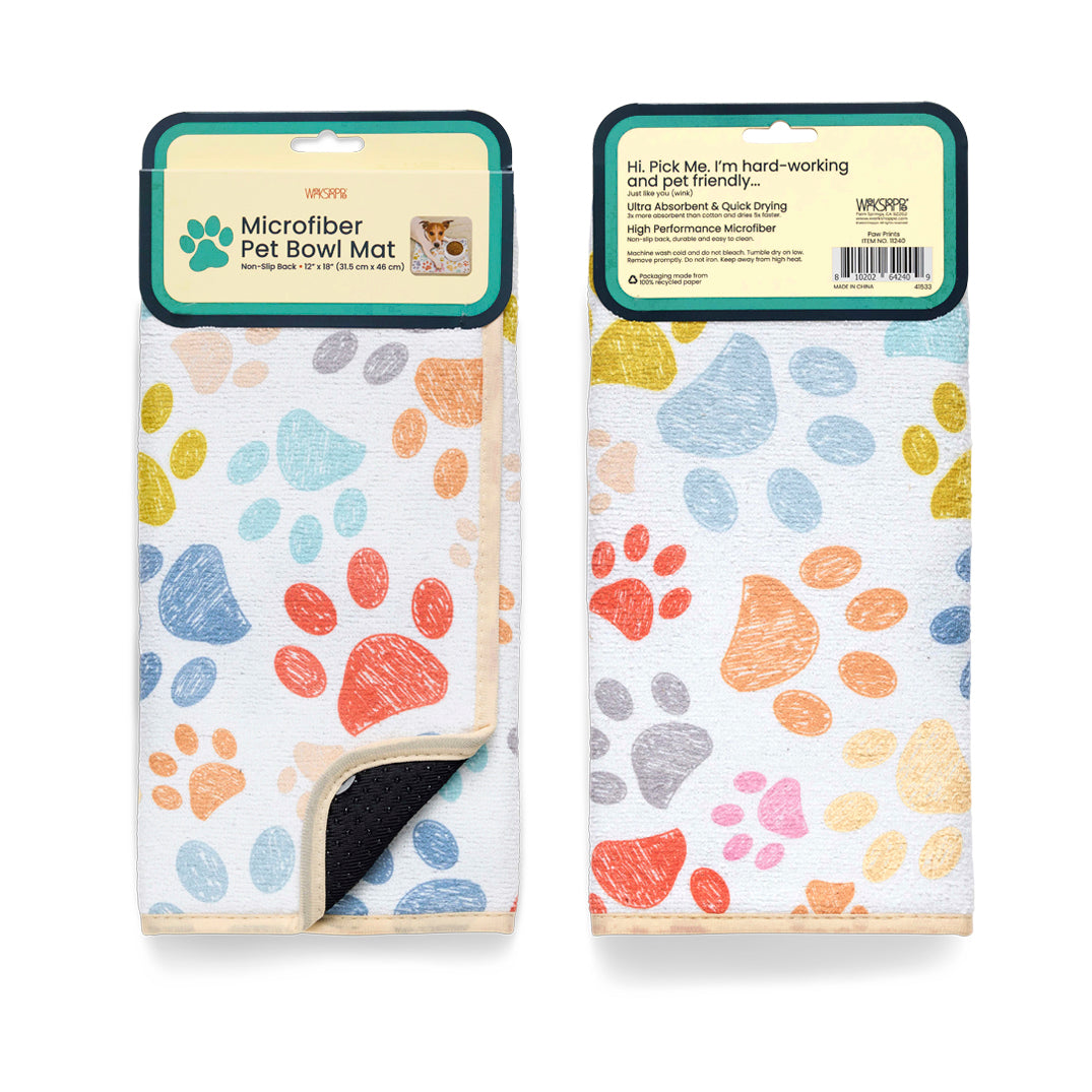 Paw Prints Pet Bowl Mat