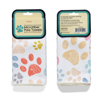 Paw Prints Pet Paw Microfiber Towels