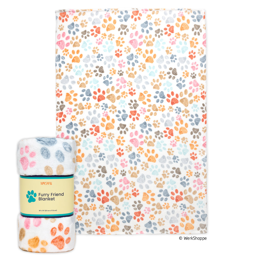 Paw Print Pet Fleece Blanket