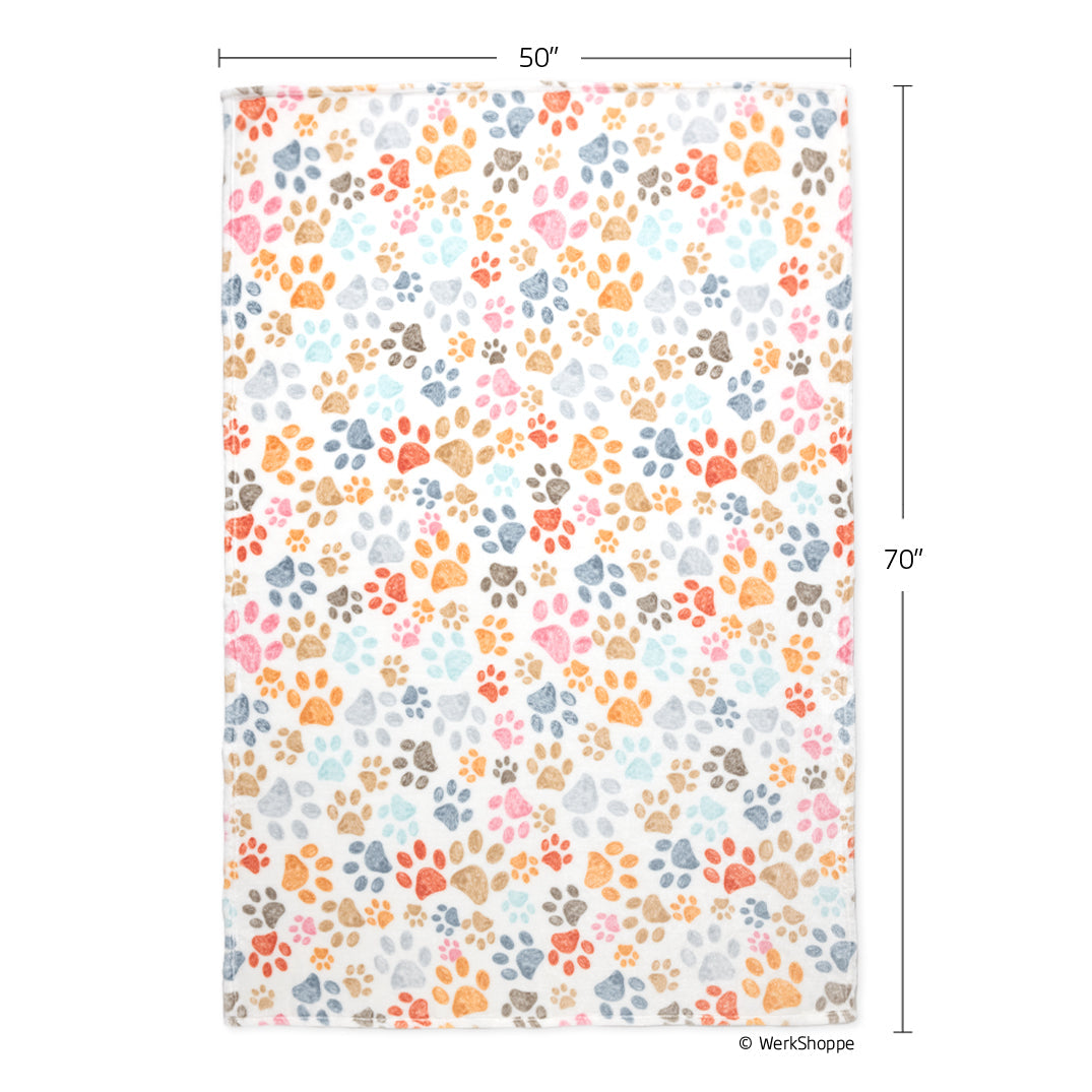 Paw Print Pet Fleece Blanket