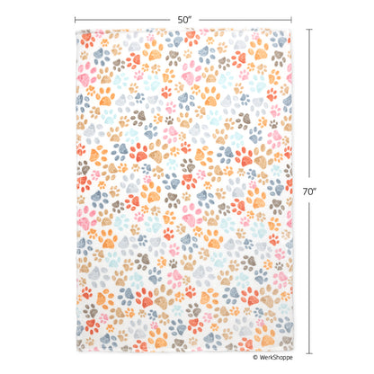 Paw Print Pet Fleece Blanket