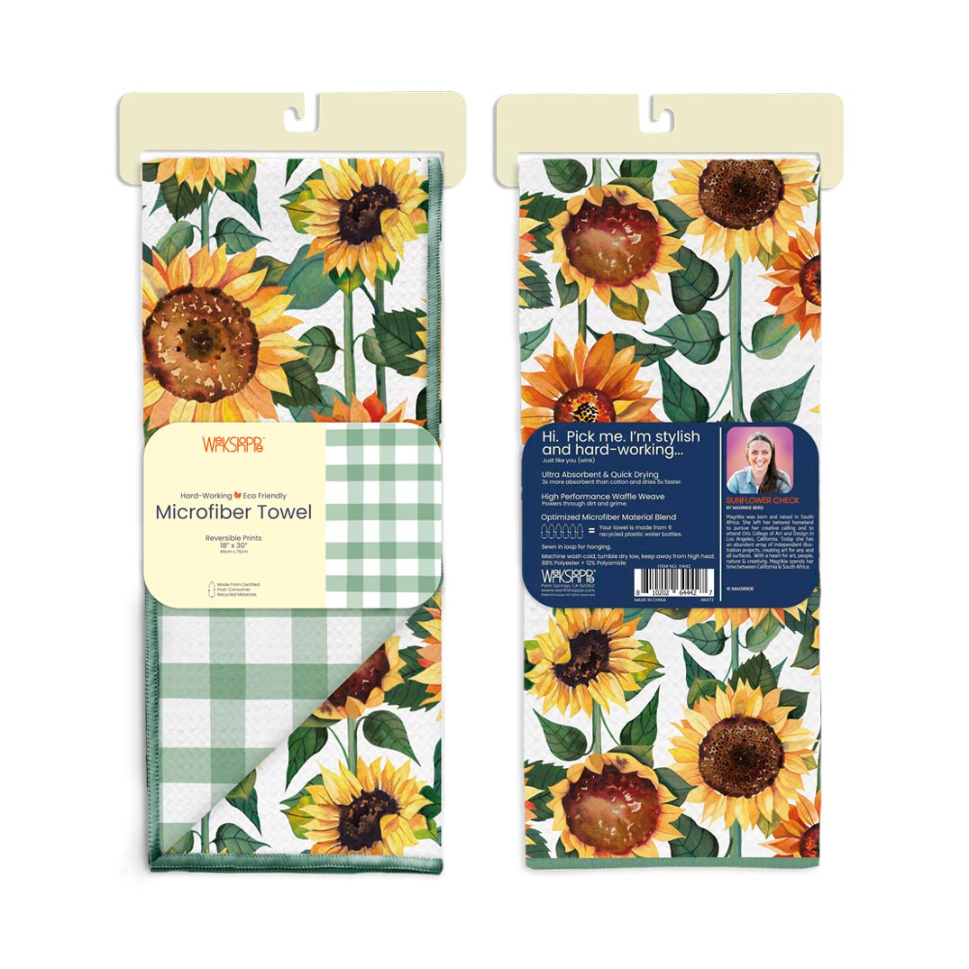 Sunflower Check Microfiber Towel