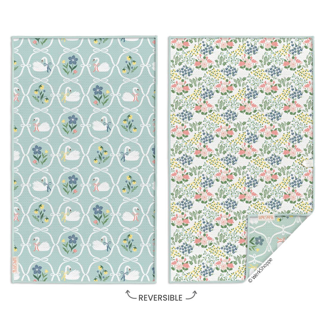 Swan Floral Microfiber Towel
