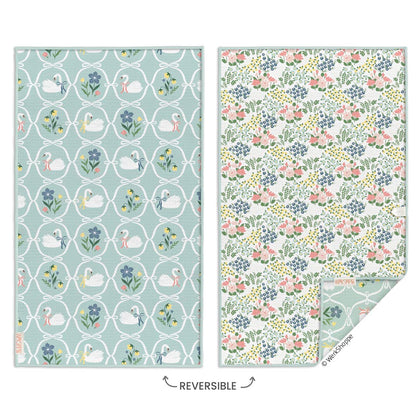 Swan Floral Microfiber Towel