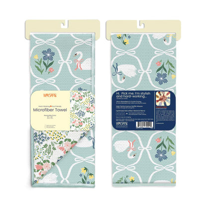 Swan Floral Microfiber Towel