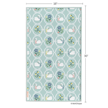 Swan Floral Microfiber Towel