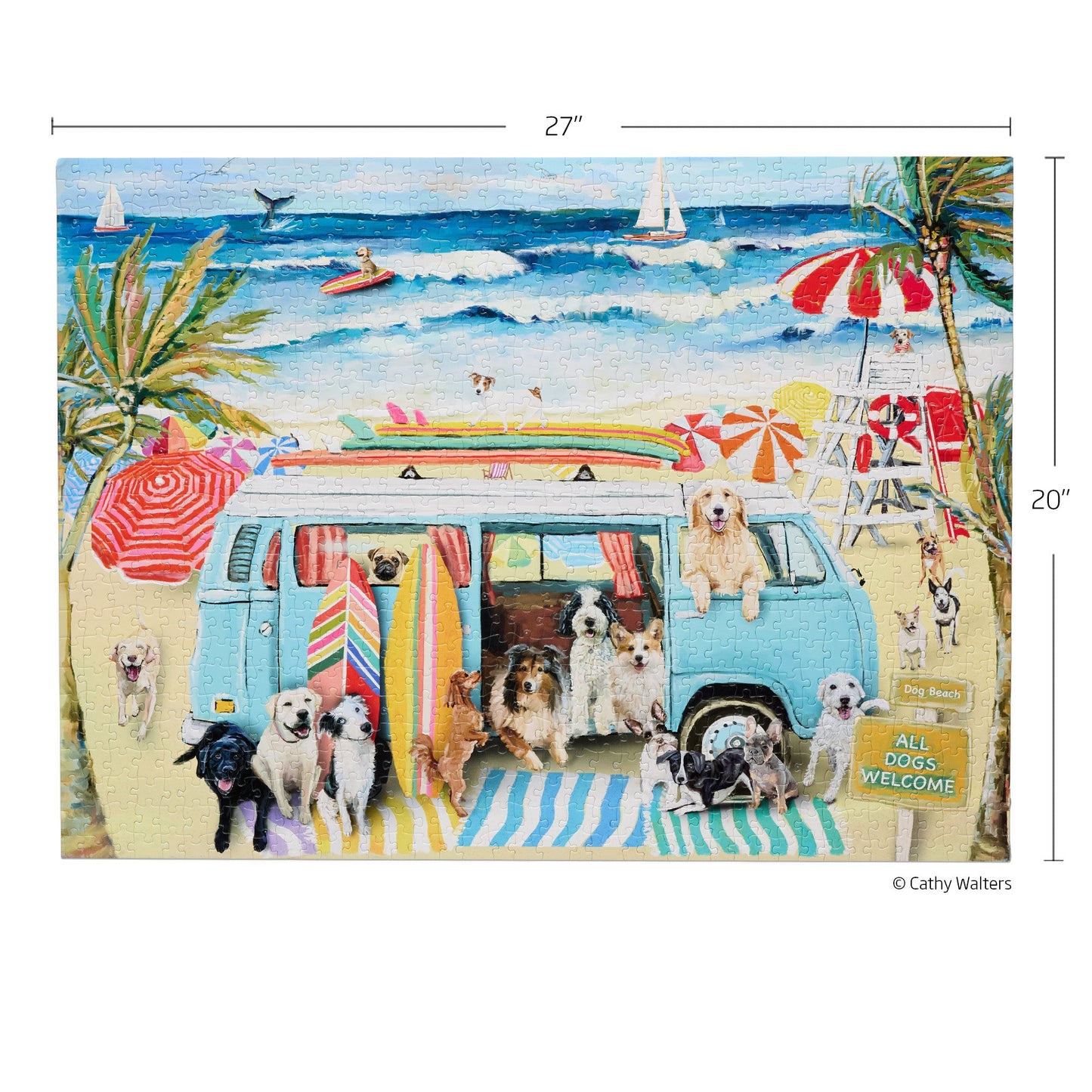 Doggie Surf School 1000 Piece Puzzle