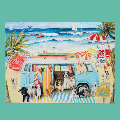 Doggie Surf School 1000 Piece Puzzle