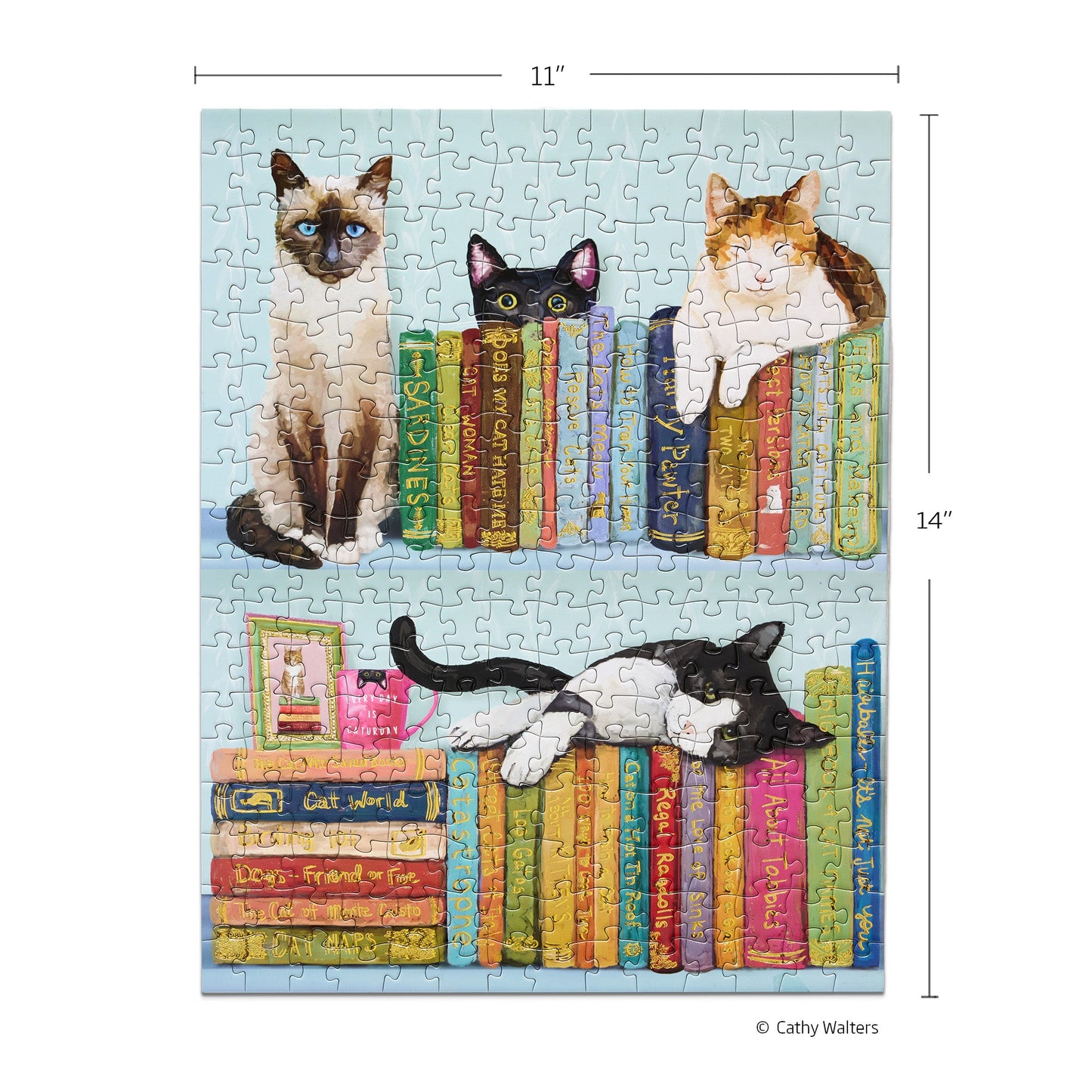 Cats On Books 250 Piece Puzzle Set