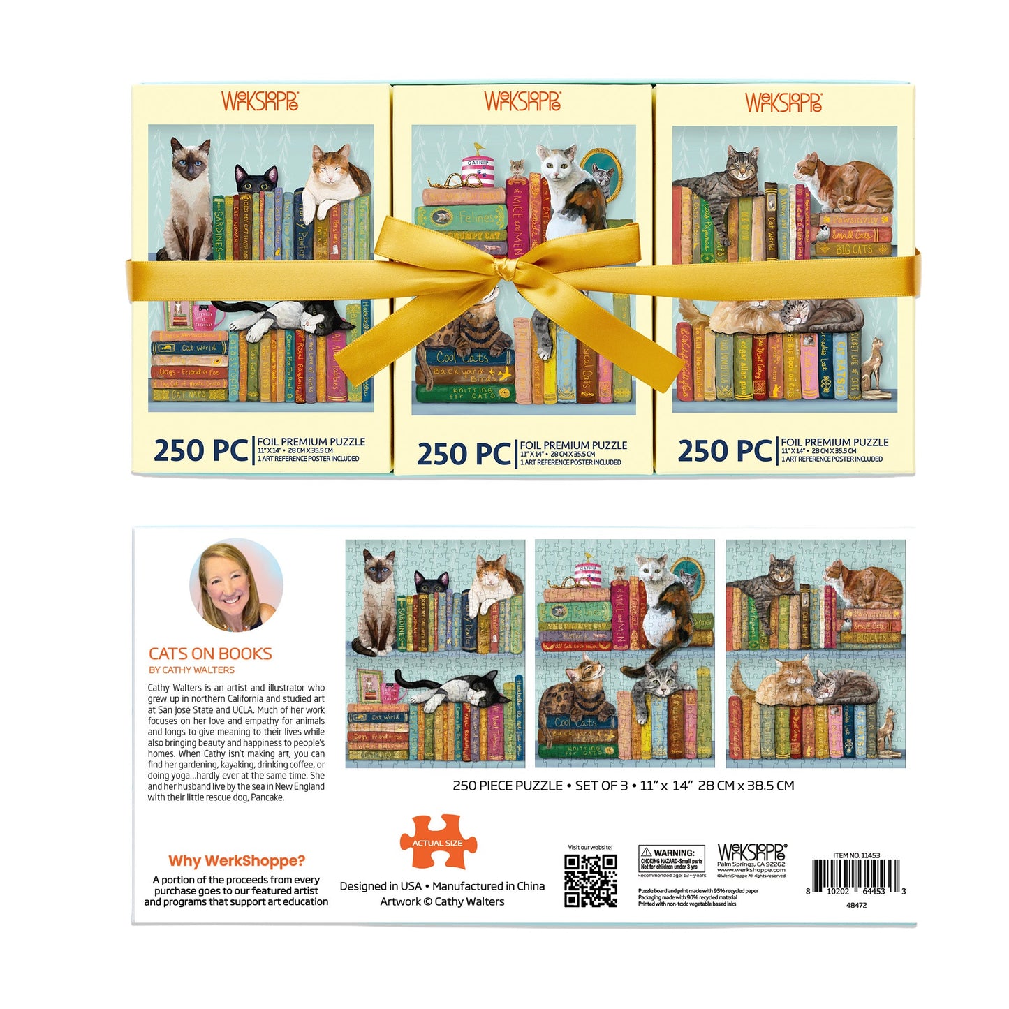 Cats On Books 250 Piece Puzzle Set