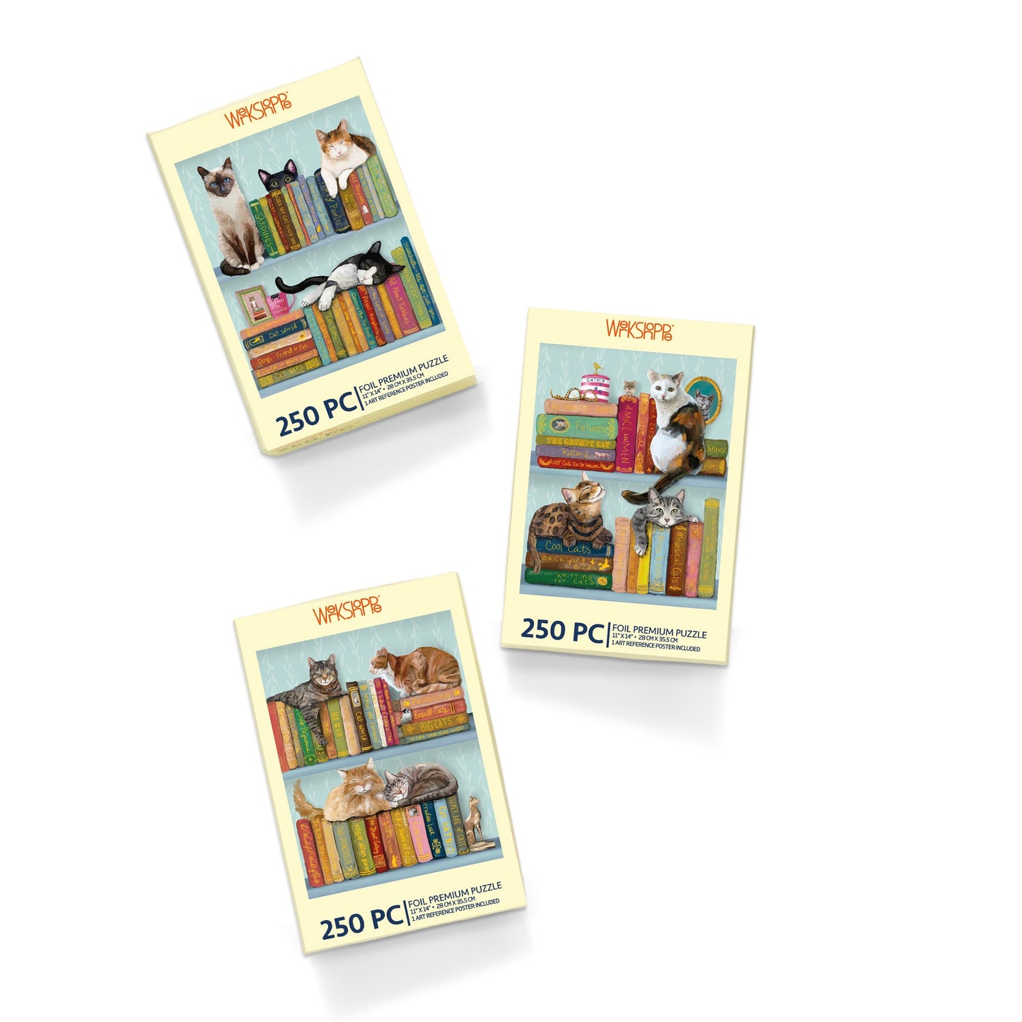 Cats On Books 250 Piece Puzzle Set
