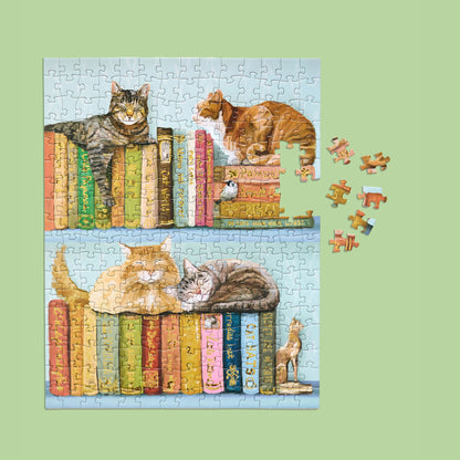 Cats On Books 250 Piece Puzzle Set