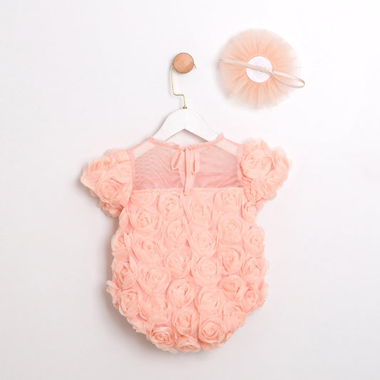 Pearl Rose Salmon Romper