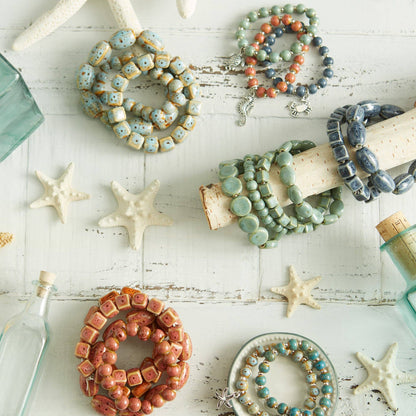 Coastal Clay Bead Charm Bracelet