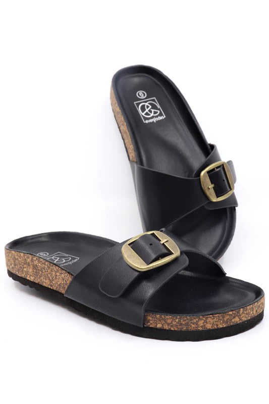 Boho Buckle Slide Sandals