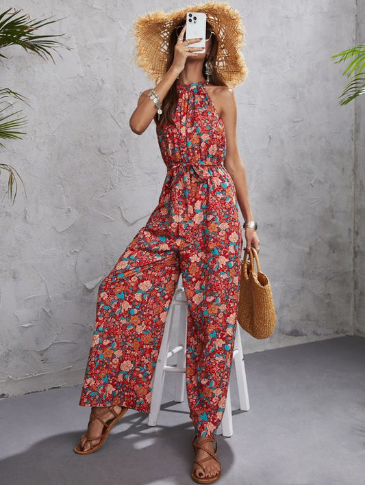 Floral Halter Jumpsuit