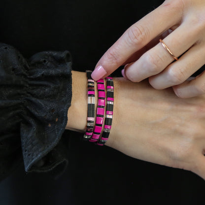 HEART BREAKER - 3 Tila Bead Bracelet Stack