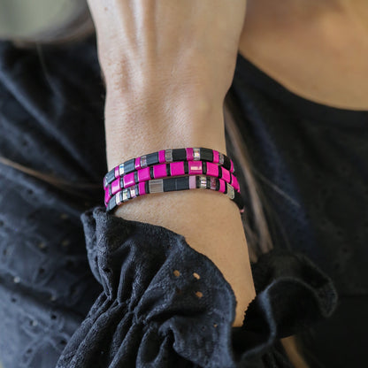 HEART BREAKER - 3 Tila Bead Bracelet Stack