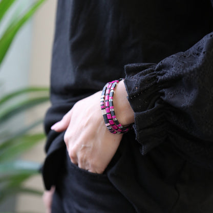 HEART BREAKER - 3 Tila Bead Bracelet Stack