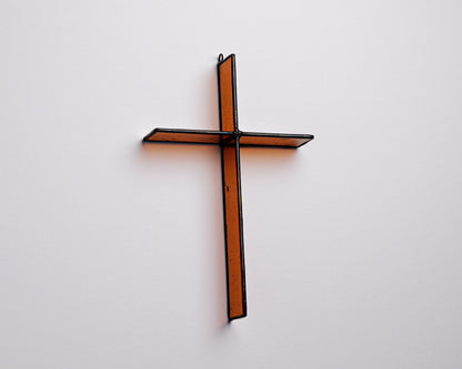 Harvest Orange Cross Suncatcher