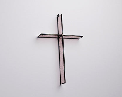 Rose Mist Cross Suncatcher