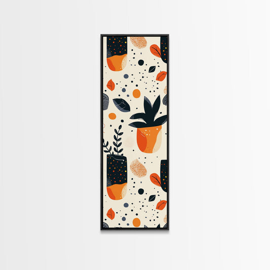 Boho Botanical Wall Art, Framed Canvas Print, Cute Minimalist Decoe, Wood Frame Wall Art, Vintage Inspired Decor