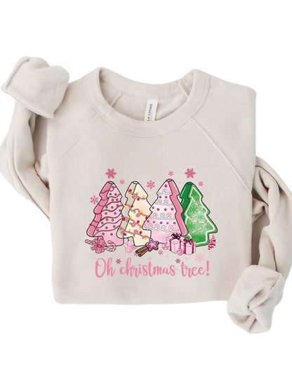 Oh Christmas Tree Pink Bella Canvas Sweatshirt