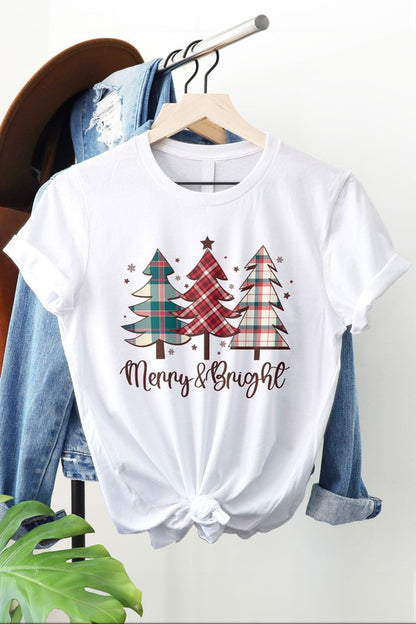 Christmas Plaid Trees Graphic Tee
