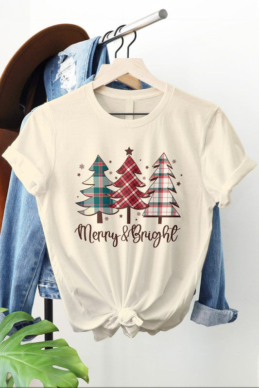Christmas Plaid Trees Graphic Tee