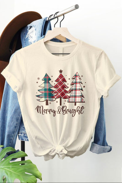 Christmas Plaid Trees Graphic Tee