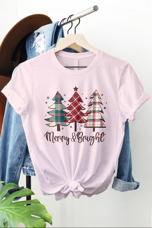 Christmas Plaid Trees Graphic Tee