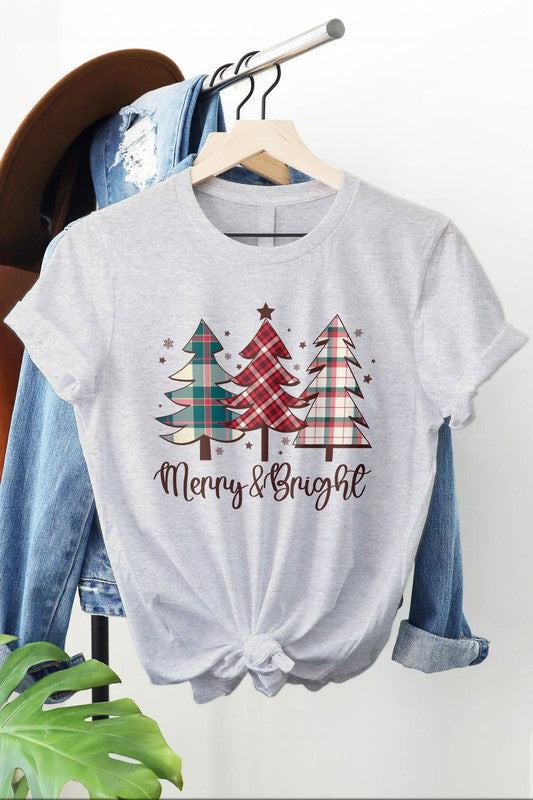 Christmas Plaid Trees Graphic Tee