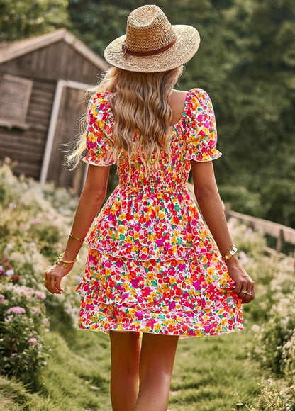 Women's Floral V-Neck Midi Dress