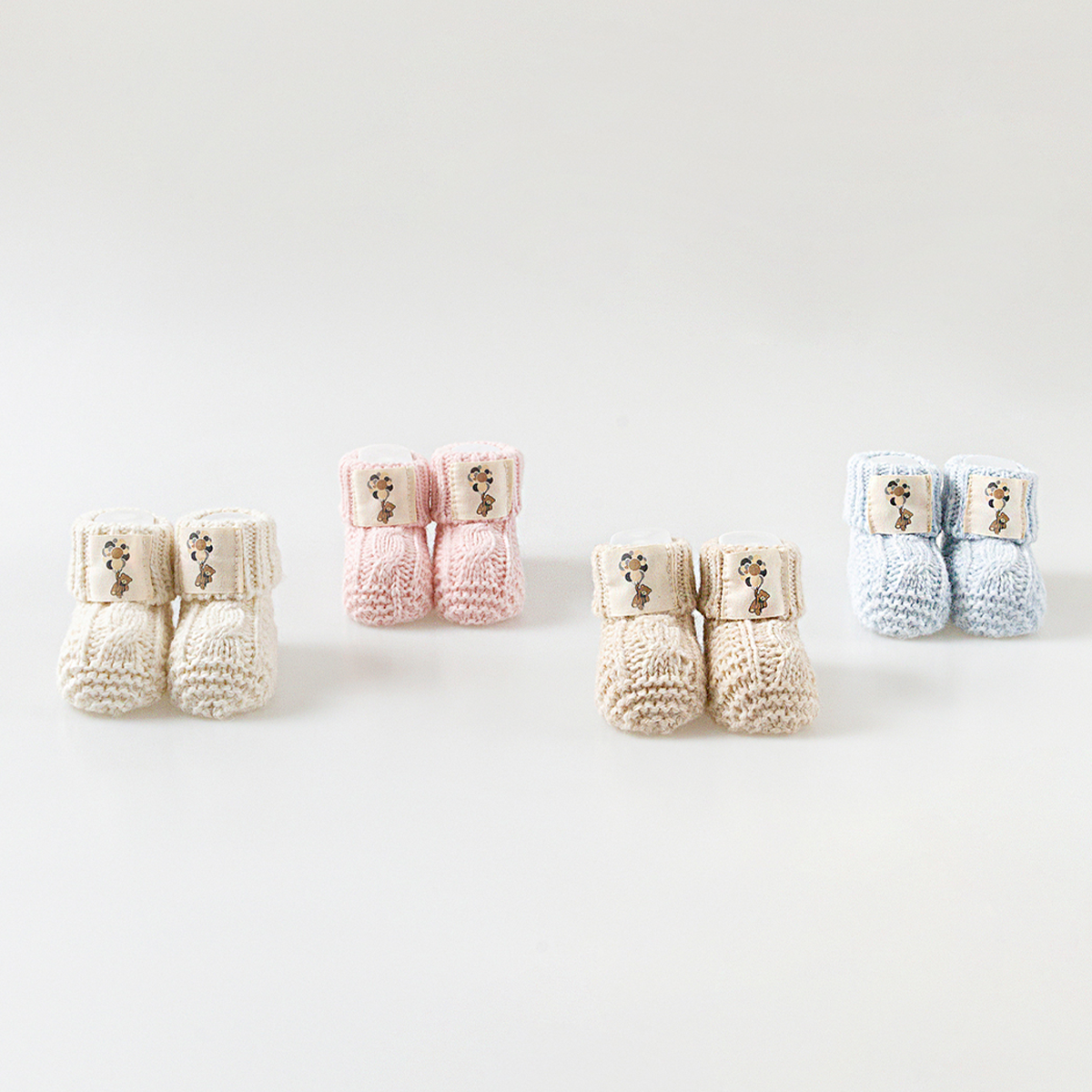 Knit Booties With Bear