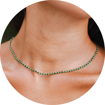 Good Fortune 2mm Metal Accent Healing Necklace