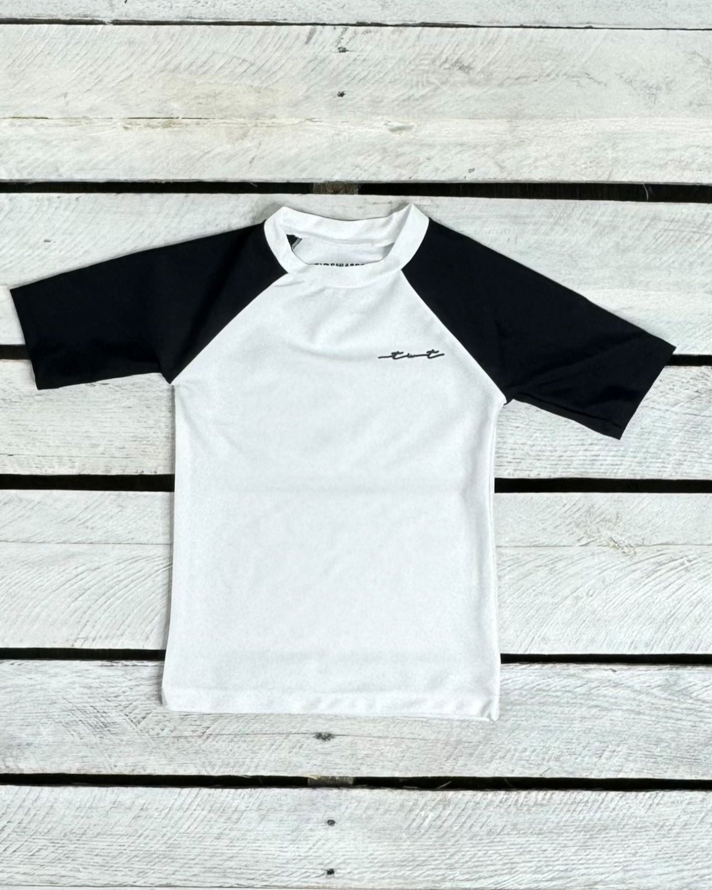 Black and White Short Sleeve Sun Shirt