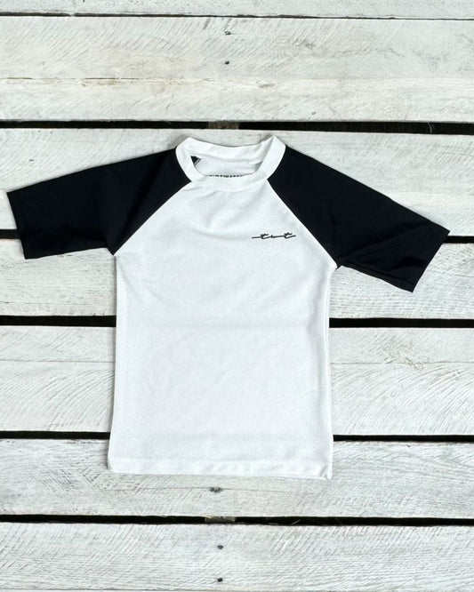 Black and White Short Sleeve Sun Shirt