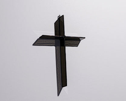 Ink Black Cross Suncatcher