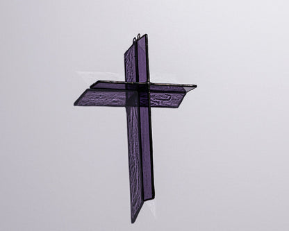 Evening Plum Cross Suncatcher