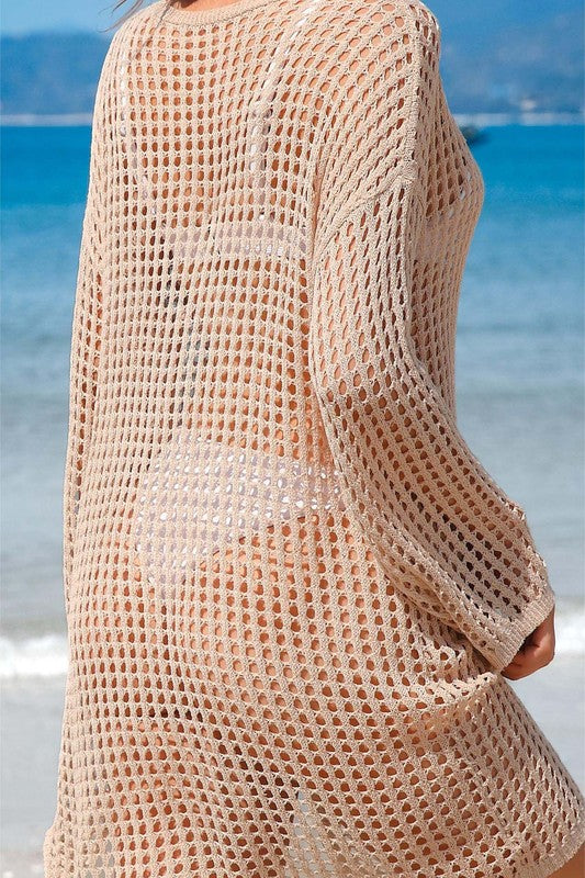 Crochet Side Split Beach Coverup