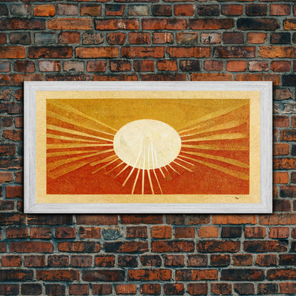 Abstract Midcentury Modern Sunburst, Canvas Print, Art Deco Style wall art, sun with sun rays, sun burst, boho style, ready to hang