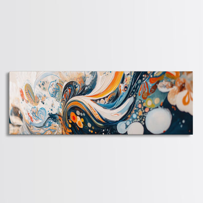 Abstract Swirl Painting, Colorful Modern Art, Bohemian Home Aesthetic, Creative Office, Studio Wall Decor, Canvas Print